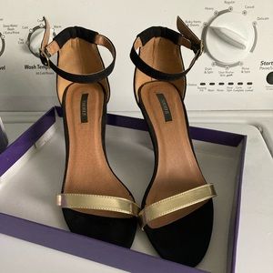 Gold and white heels!